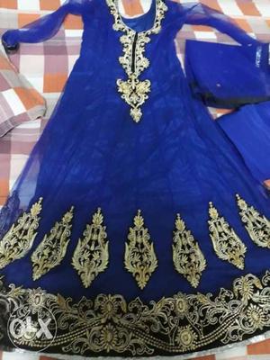 Royal Blue Anarkali dress only 2 time used