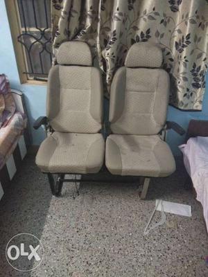 Two Gray Fabric Car Seats