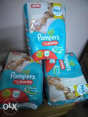 3 qty Pampers New Born Diaper Pants Xs total 180 pc Sealed