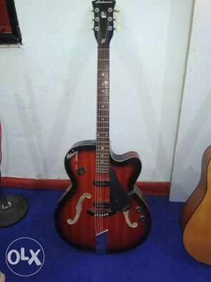 Black And Red F-hole Jazz Guitar