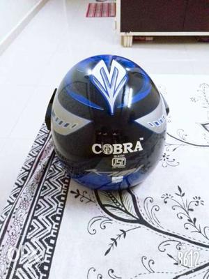 Black, Gray, And Blue Cobra Full-face Helmet