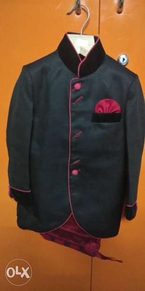 Black nd Maroon sherwani pajama set for 1-3years