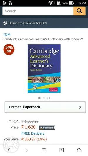 Cambridge advance leaners dictionary forth