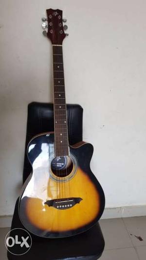 Cutaway Black And Beige Acoustic Guitar