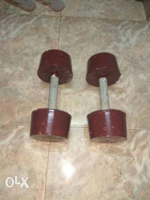 Dumbells...each dumbell 6 kg..two concrete maded..two