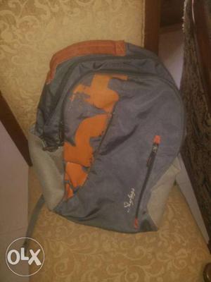 Gray And Orange skybag Backpack