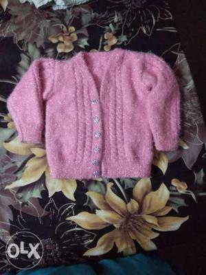 Hand knitted open sweater