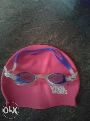 New swimming hat and swimming spectacles