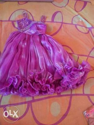 Purple And Pink Floral Spaghetti Strap Dress