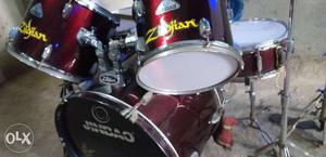Red And White Zidjian Drum Set.Good condition. Price