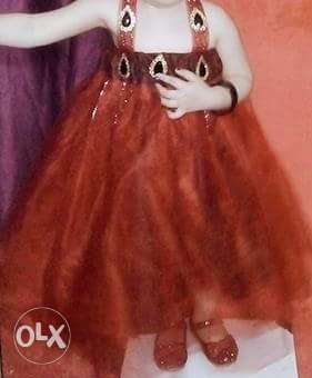 Red floor length Dress for 4to 5 year