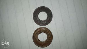 Ru.1 Paisa coins with cross mark