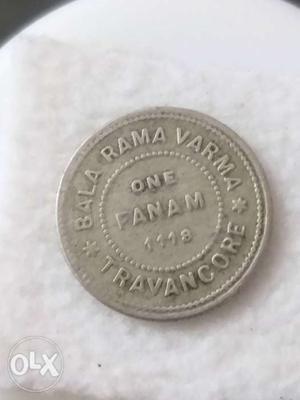 Travancore silver fanam