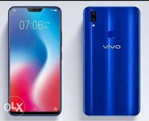Vivo v9 color blue and bill box earphone charger