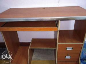 Wooden system table,with two storage cabinets