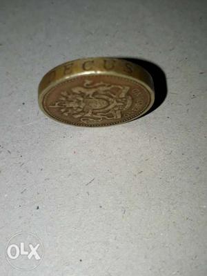 35 Years old Elizabeth British pound coin.. With