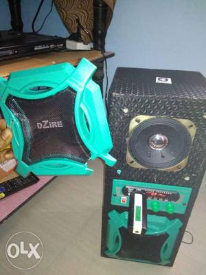 Black And Green Car Amplifier