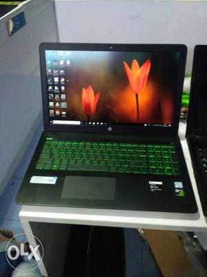 Black And Green HP Laptop