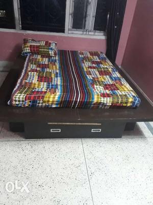 Double bed with 7 inch mattress. This bed has a