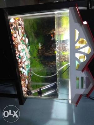 Fish Tank with fishes, water heater, air pump and stand