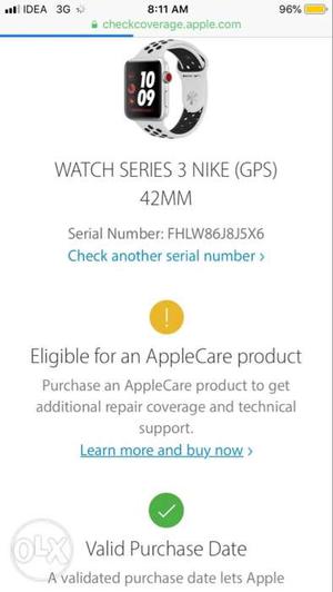 Nike iwatch Series 3 42mm GPS