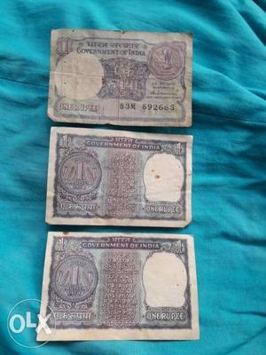 Old 1₹ and 5₹ farming note