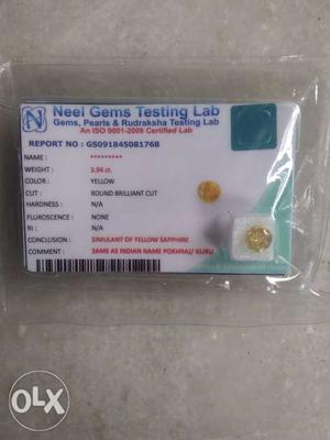 Pokhraj (shpphire)guru 3.94 carat with lab test call