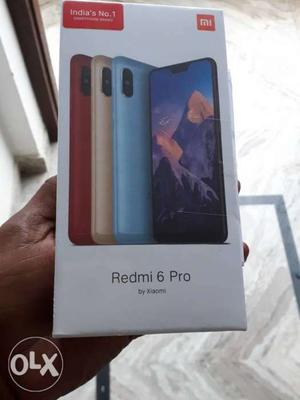 Redmi 6pro new seel pack with bil black colour