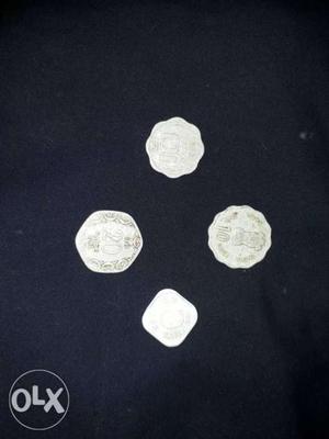 Round silver colour old coins
