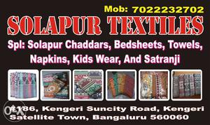 Spl Solapur Chaddars and Bedsheets