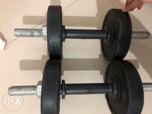 Unused Black And Gray Barbell And Dumbbells 2.5 kg each