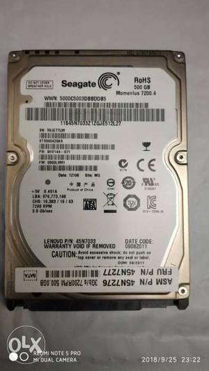 500GB Seagate Laptop Hard Disk, upgraded to 1 TB