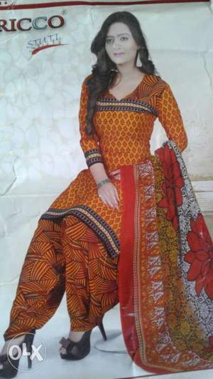 Attractive suit with dupatta Cotton Synthetic mixed