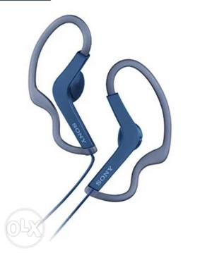 Black And Blue Bluetooth Headset