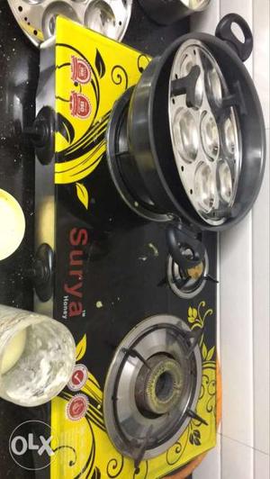 Black And Yellow Gas Stove by surya ISI approved