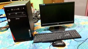 Black Flat Screen Computer Monitor And Black Computer