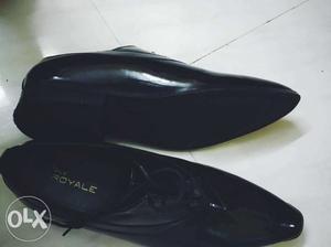 Black Leather Pointed-toe Flats Size 9