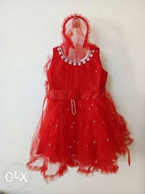 Brand new Beautiful princess red color frock with
