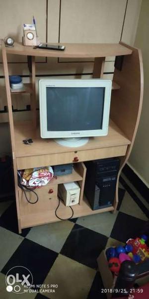 Desktop with computer table 1. CRT monitor 17