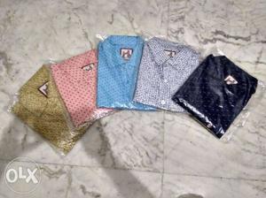 Five Blue, Gray, Brown and other color Shirts