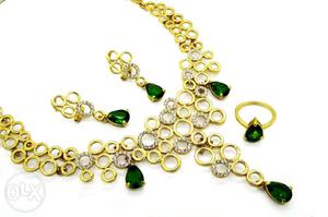 Green And Gold Beaded Necklace