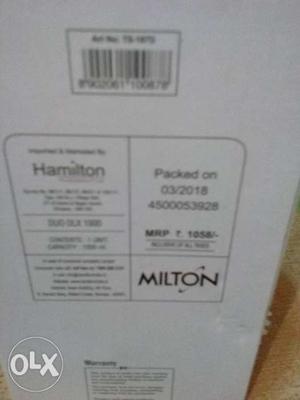 Hamilton Milton Thermo Steel