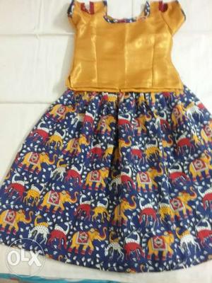 Kalankari cotton long skirt. fancy blouse will