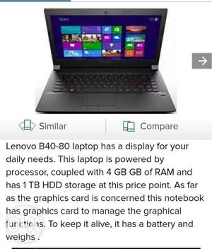 Lenovo b  looking like new with 4gb RAM, 1