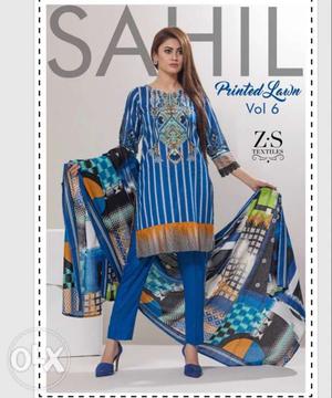 Original Pakistani printed Lawn suits - Sahil by ZS textile.