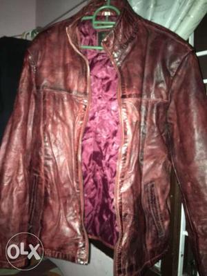 Pakistan leather jacket red