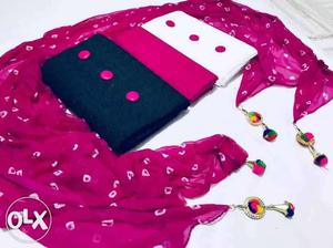 Pink And Black Polka Dot Textile