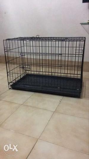 Rectangular Black Collapsible Pet Cage (30 inch)