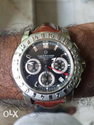 Watch Carl f bucherer..Gmt watch...belt is worn