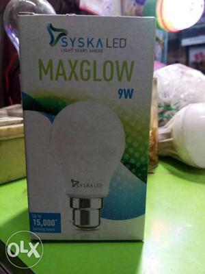 White Syska LED Maxglow 9W LED Bulb Box
